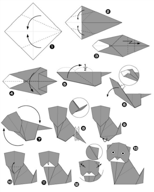 Оригами кот