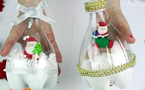 Новогодние сувениры из пластиковых бутылок своими руками