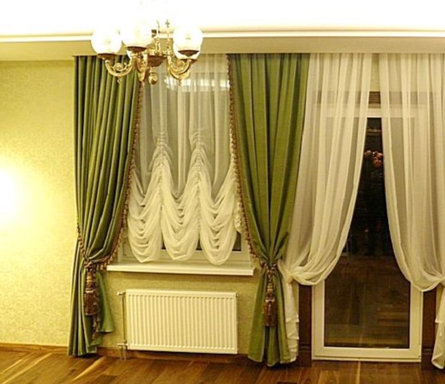 Австрийские шторы для гостиной