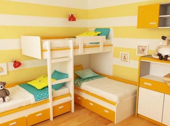 Детская для троих детей: фото комнаты, дизайн, варианты