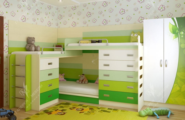 Детская комната для троих детей 